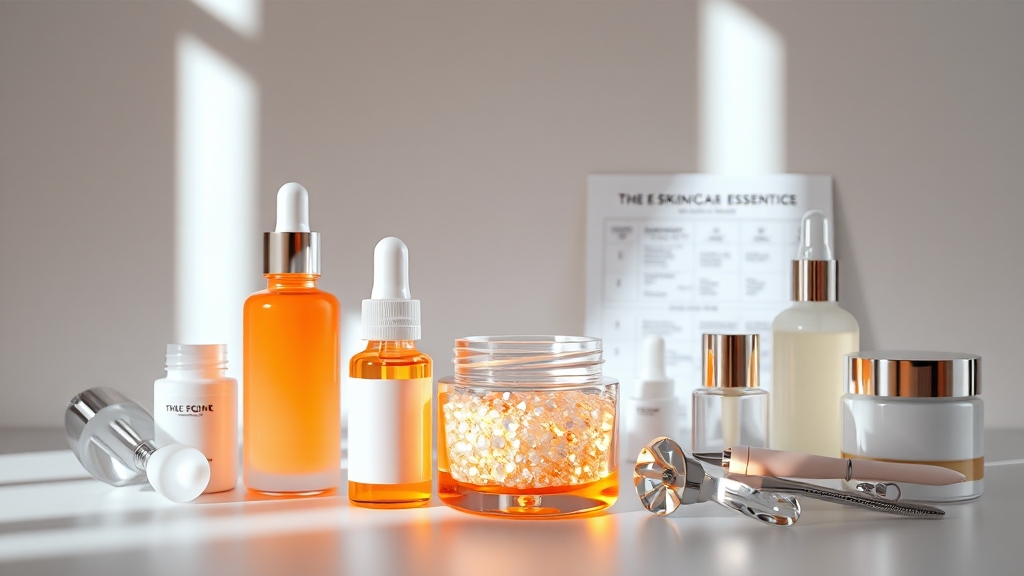 피부 고민별 세럼과 에센스 솔루션 (realistic 스타일)