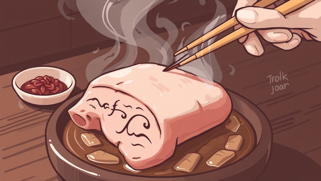 수육 삶는 시간 & 익힘 확인법 (illustration 스타일)