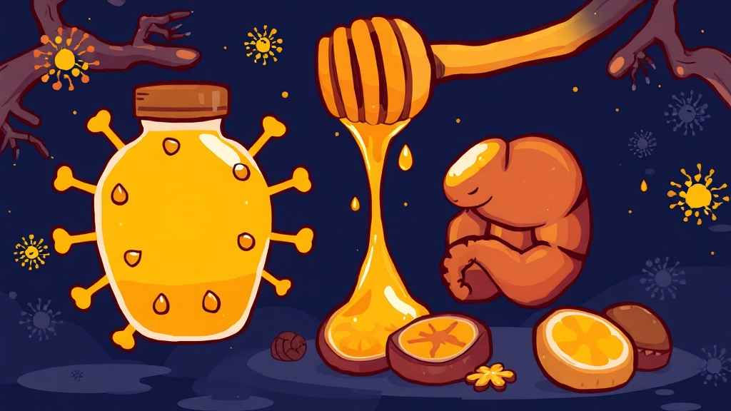 밤꿀 효능, 면역력 증진 (cartoon 스타일)