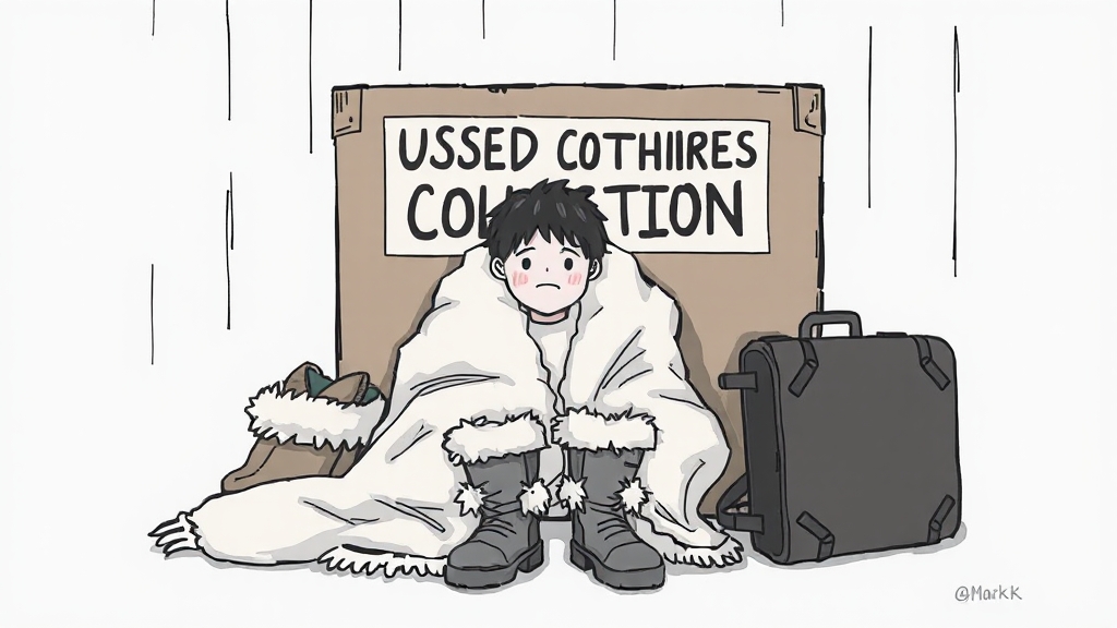 헌옷 수거함, 넣으면 안 되는 것은? (illustration 스타일)
