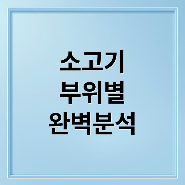 소고기 부위별 완벽분석 (소고기 부위별 단백질 지방 함량 비교)