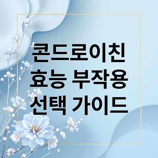 콘드로이친
효능 부작용
선택 가이드 (콘드로이친 효능 부작용)