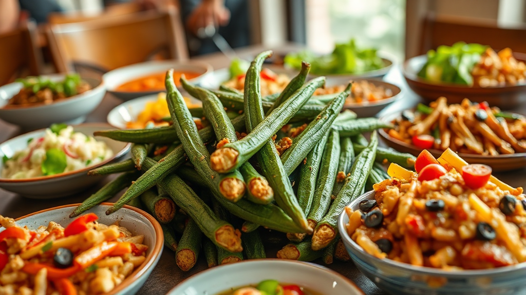 오크라 맛있게 먹는 법: 다양한 요리 활용 (realistic 스타일)