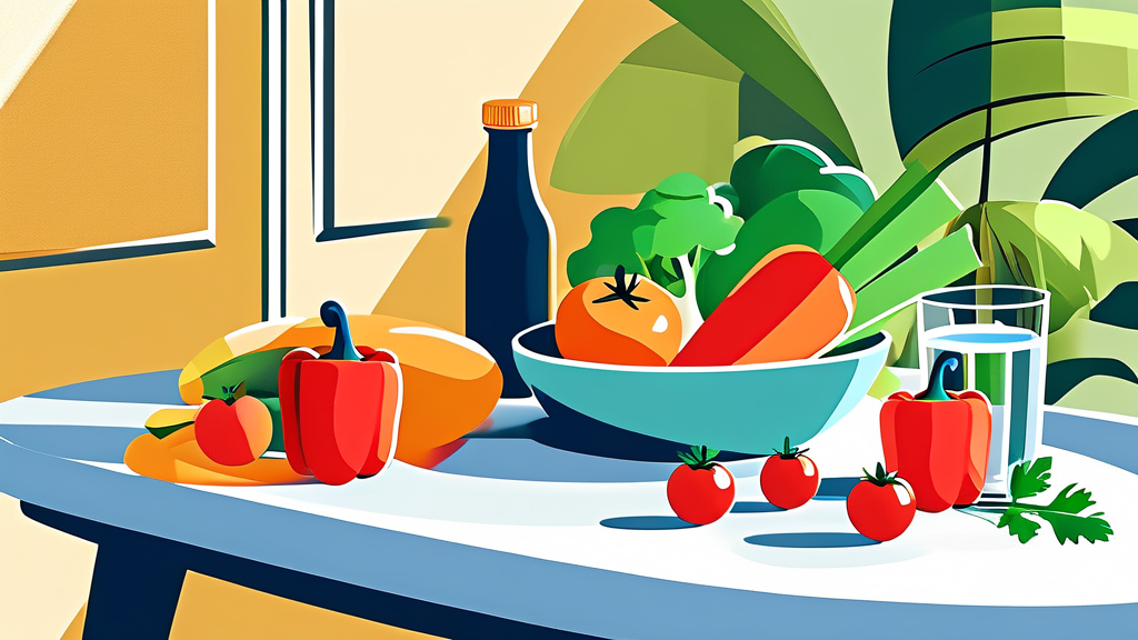 건강한 식단으로 요산 관리하기 (illustration 스타일)