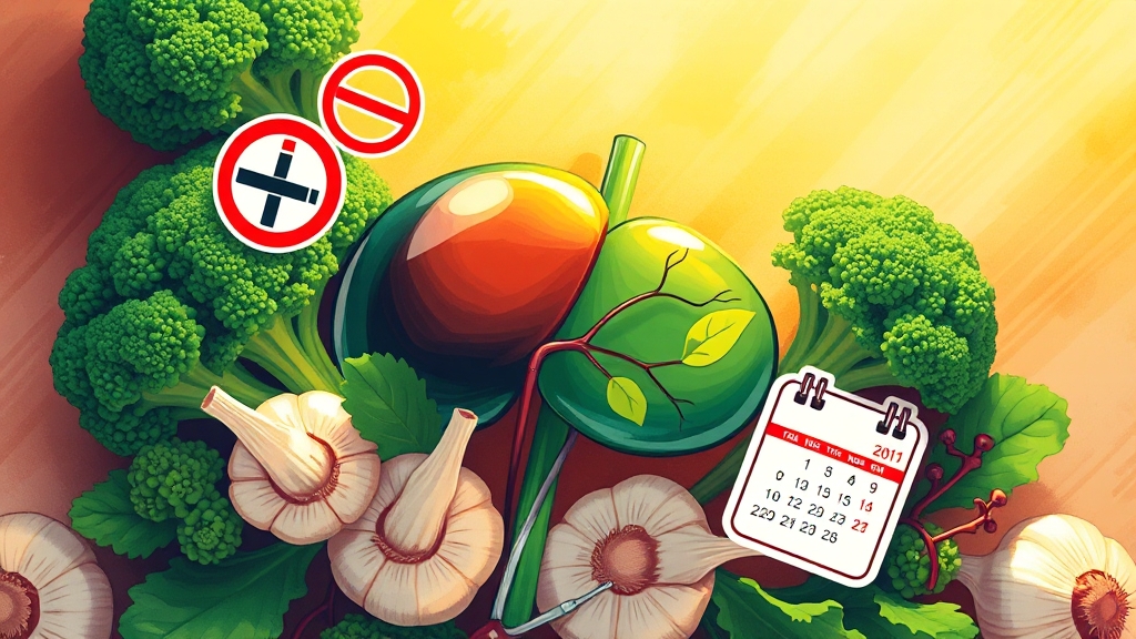 간암 예방을 위한 생활 습관 (illustration 스타일)