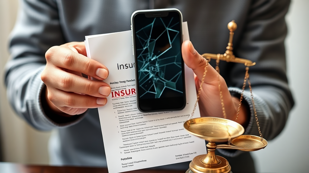 휴대폰 보험 보상 범위와 자기부담금 알아보기 (realistic 스타일)