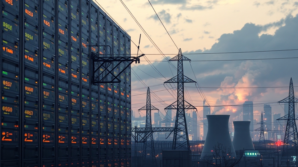 데이터센터 전력 부족 문제와 해결 방안 (realistic 스타일)