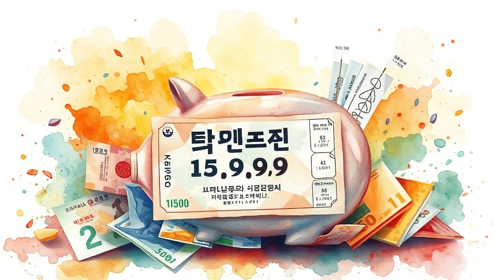 대출 한도, 금리 및 상환 방식 (watercolor 스타일)