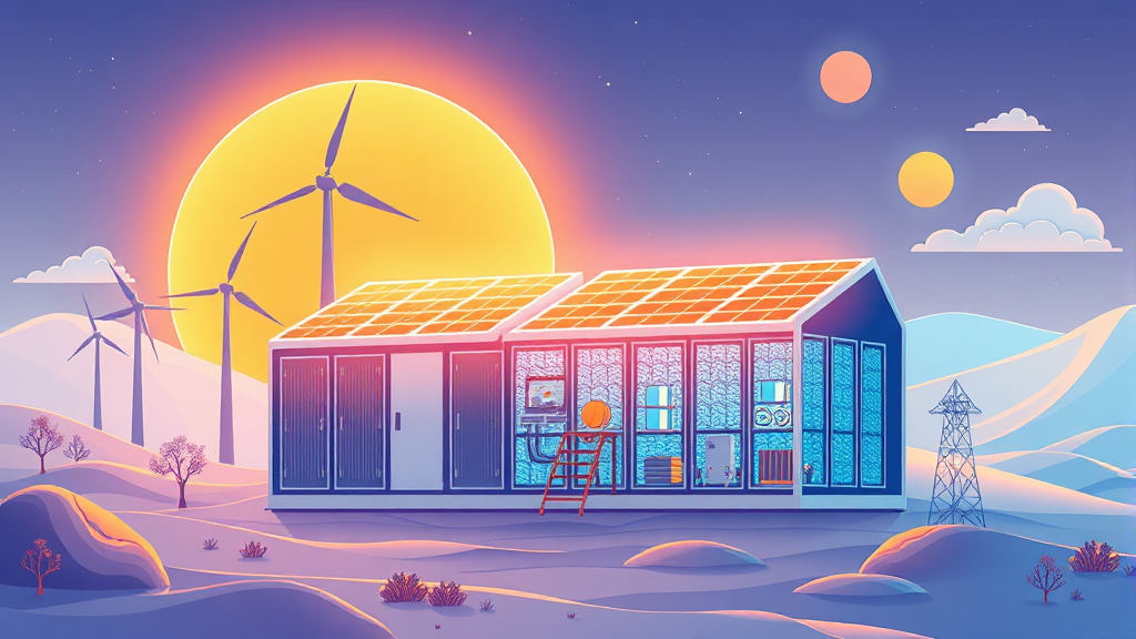 2차전지 관련주: 전기차 시대 핵심 투자 전략과 유망 기업 분석 6 ESS 시장 동향과 2차전지 산업의 연관성 (illustration 스타일)