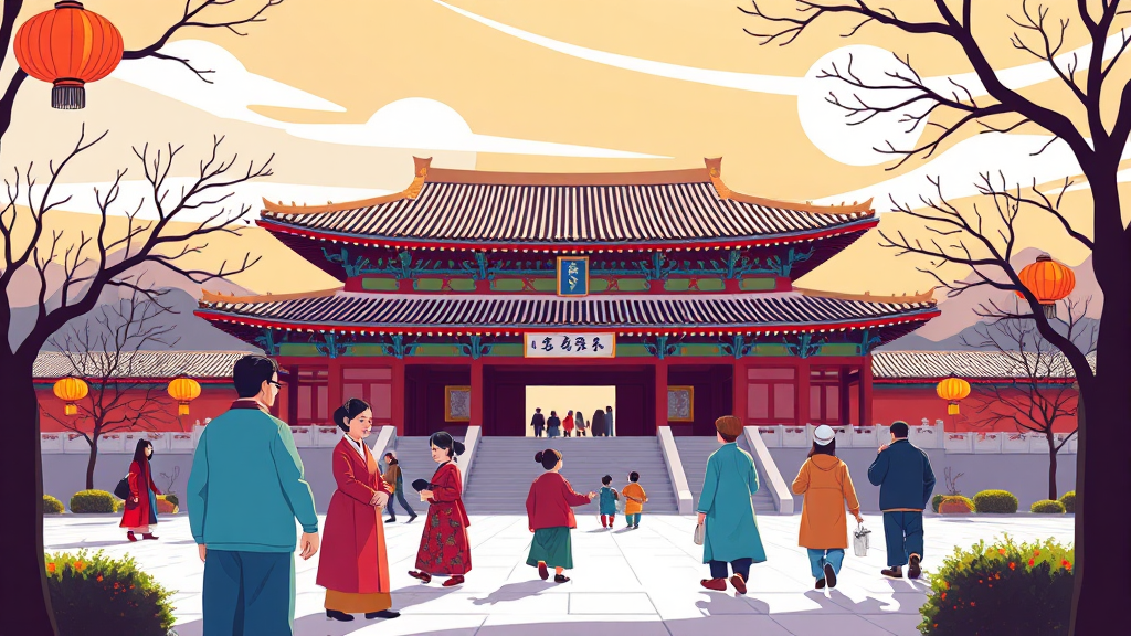 주요 궁궐 위치 및 관람 포인트 (cartoon 스타일)