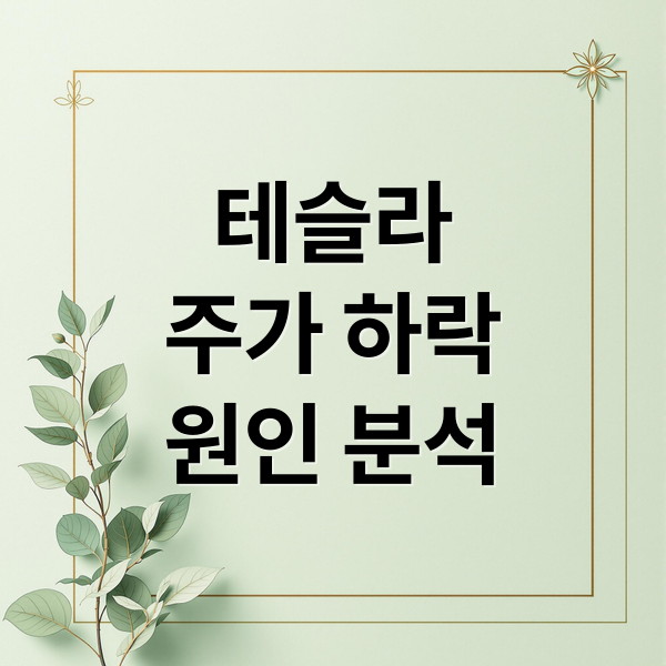 테슬라
주가 하락
원인 분석 (테슬라주가)