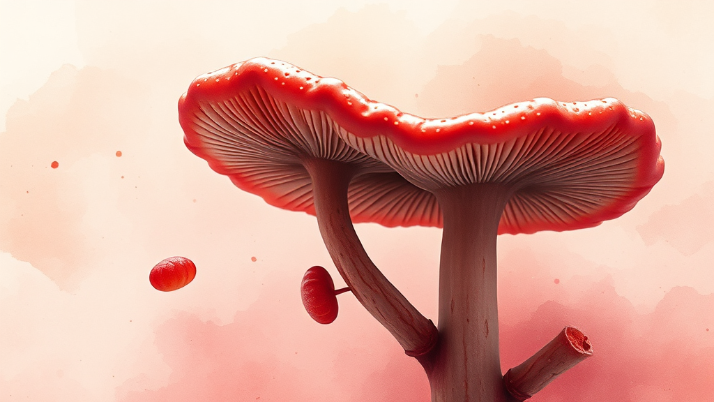 닥나무 버섯의 효능 (watercolor 스타일)