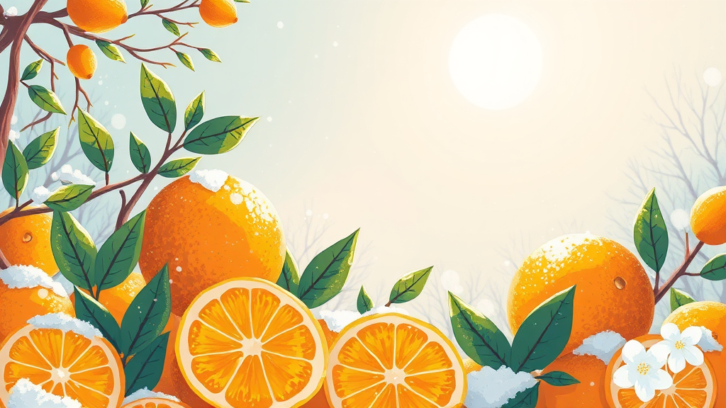 영양 만점! 만감류의 숨겨진 효능 (illustration 스타일)