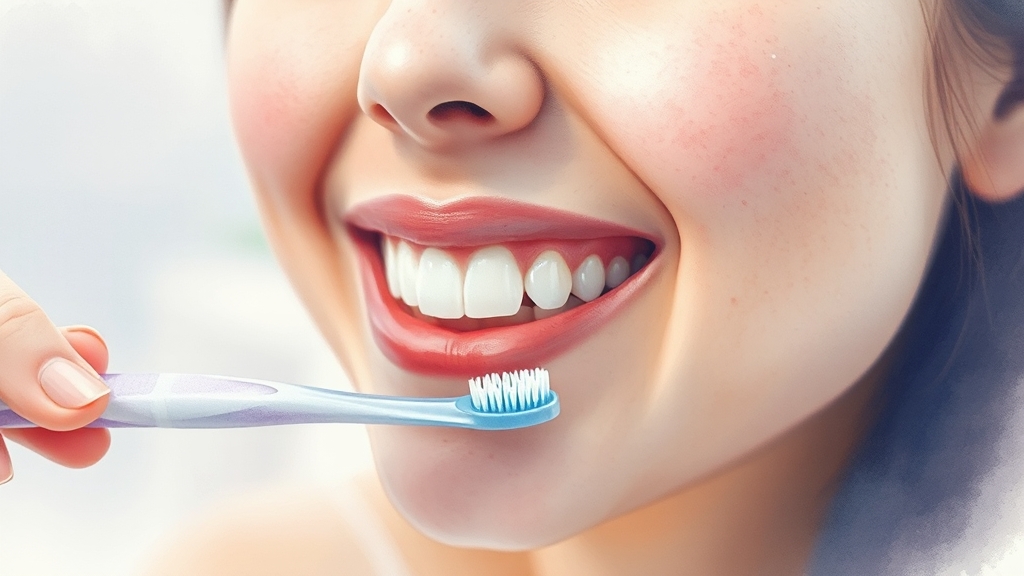 효과적인 양치질 기술 (watercolor 스타일)