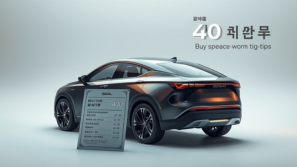 BYD 씰: 가격, 보조금, 구매 꿀팁 (realistic 스타일)