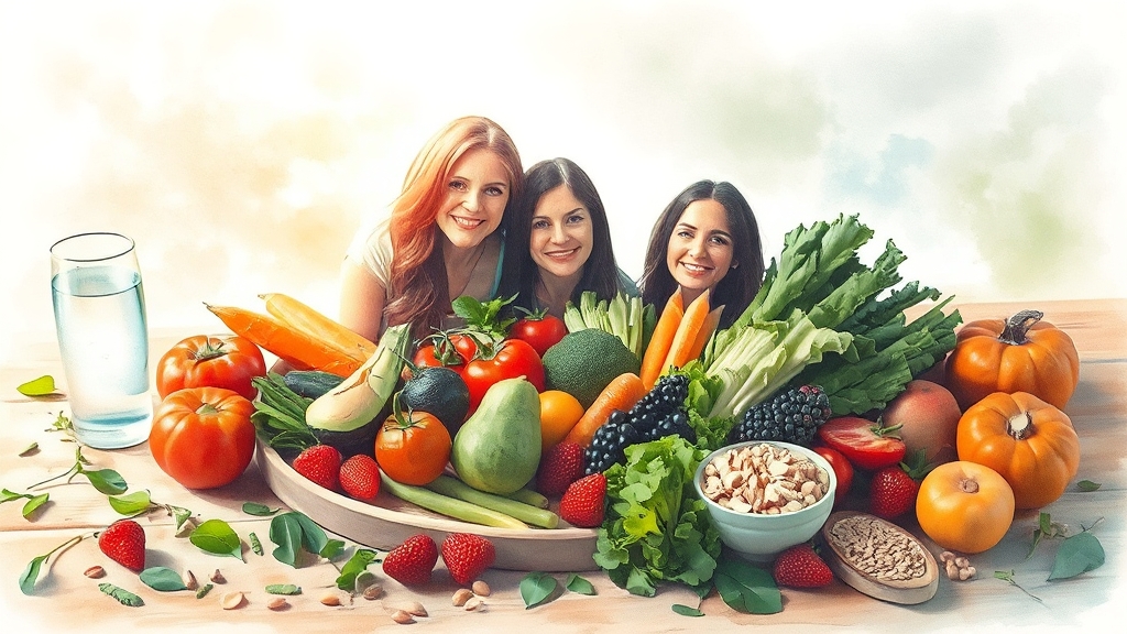 식습관으로 샐로라이트 관리 (watercolor 스타일)