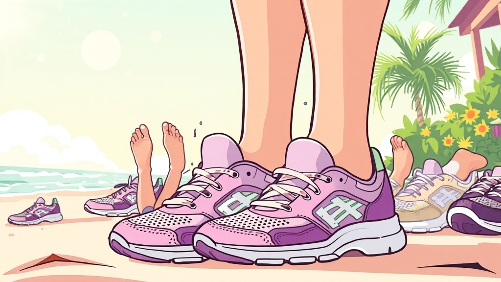 여름철, 발 건강 지키는 착용법 (cartoon 스타일)