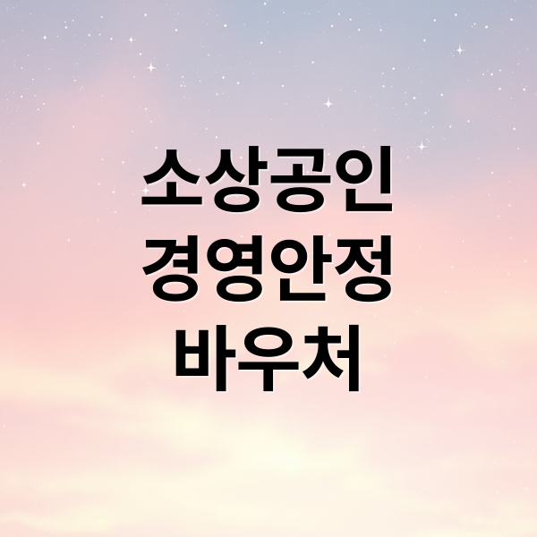 소상공인 경영안정 바우처 (소상공인 경영안정 바우처 25만 원 신청 대상 자가진단)