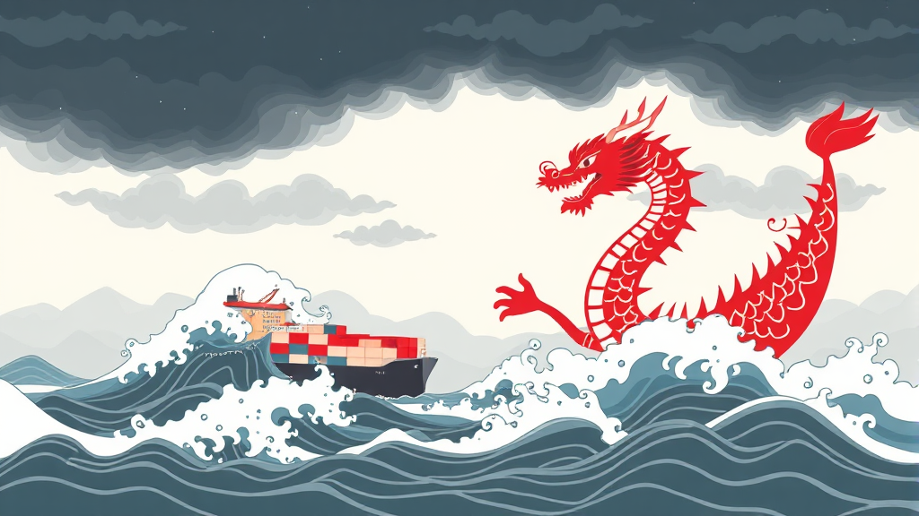 한국 경제에 미치는 영향 - 수출 (illustration 스타일)