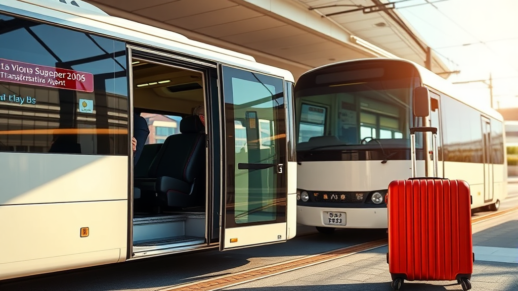 공항에서 시내 이동 (realistic 스타일)