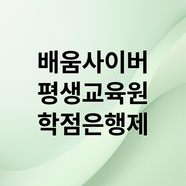 배움사이버
평생교육원
학점은행제 (배움사이버 평생교육원)