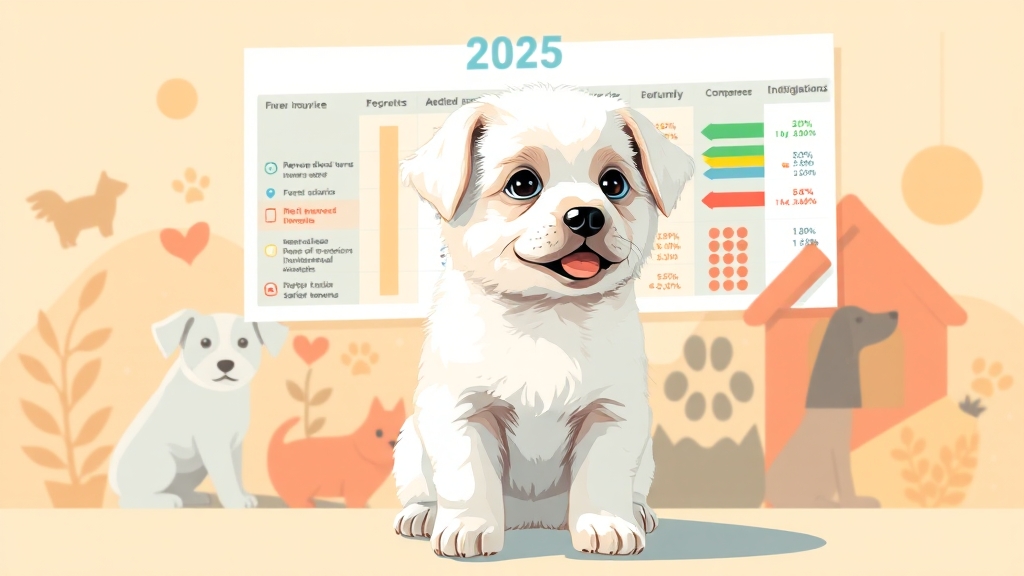 2025년 펫보험, 보장 및 비용 비교 (illustration 스타일)