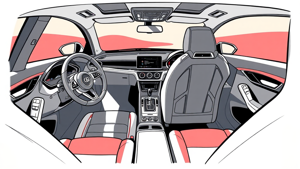 실내 디자인 및 편의 기능 비교 (illustration 스타일)