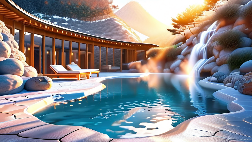 백두산 숙소 및 편의 시설: 호텔, 온천, 수영장 (realistic 스타일)