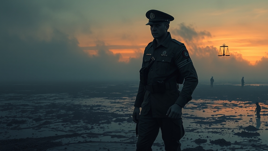 갯벌 순직 사건 주요 쟁점 (illustration 스타일)