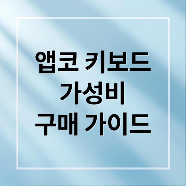 앱코 키보드
가성비
구매 가이드 (앱코 키보드)