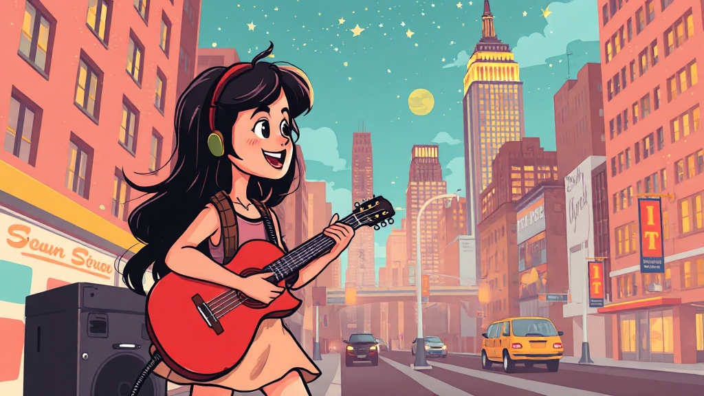 음악적 배경과 성장 과정 (cartoon 스타일)