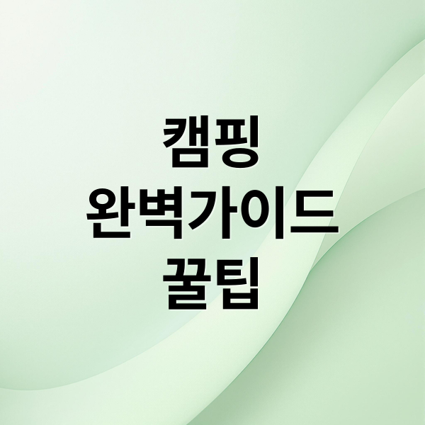 캠핑
완벽가이드
꿀팁 (캠핑장)