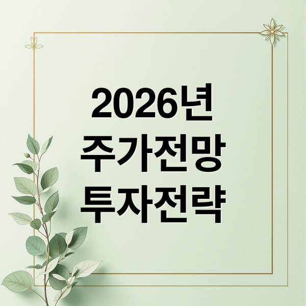 2026년 주가 전망 A to Z 2 2026년
주가전망
투자전략 (주가 전망)