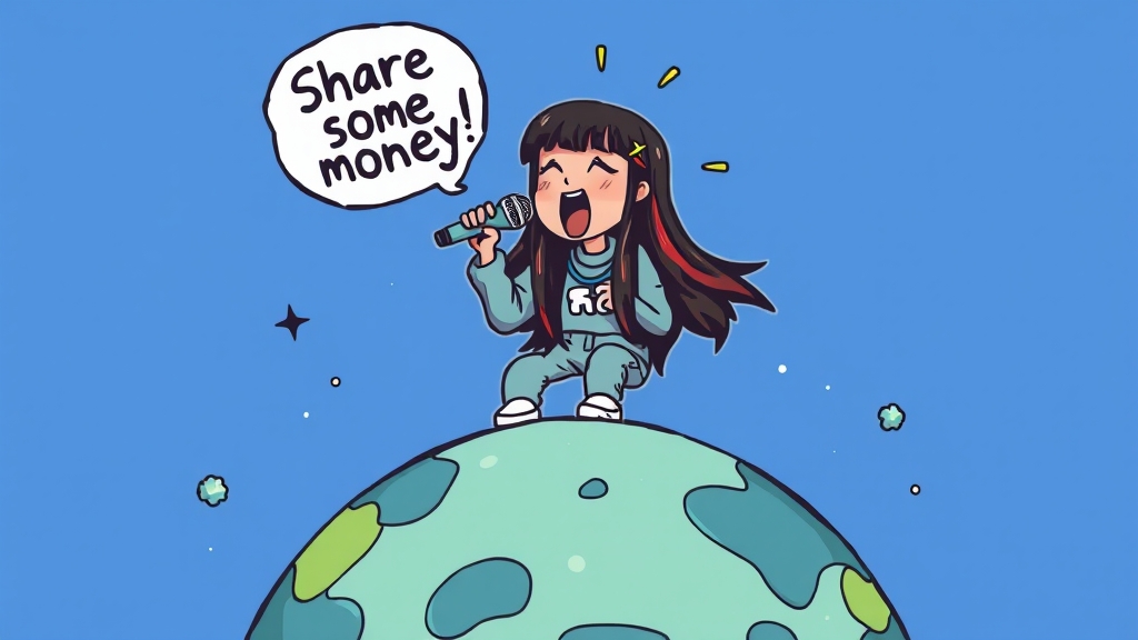 빌리 아일리시의 꾸준한 기부 (cartoon 스타일)