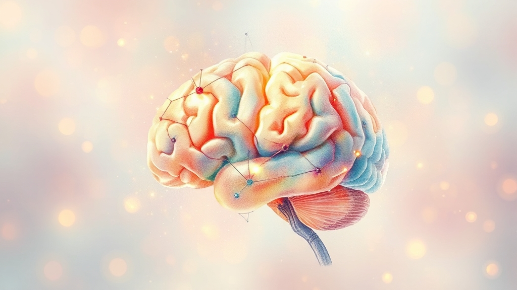 HSP의 신경학적 특성과 뇌 구조 (watercolor 스타일)