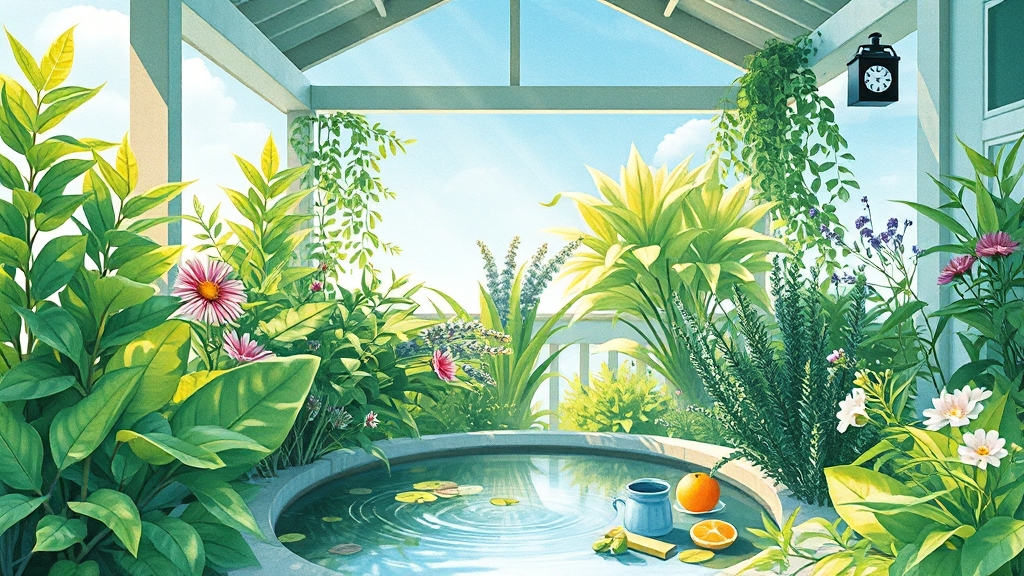 베란다 정원이 주는 행복 (illustration 스타일)