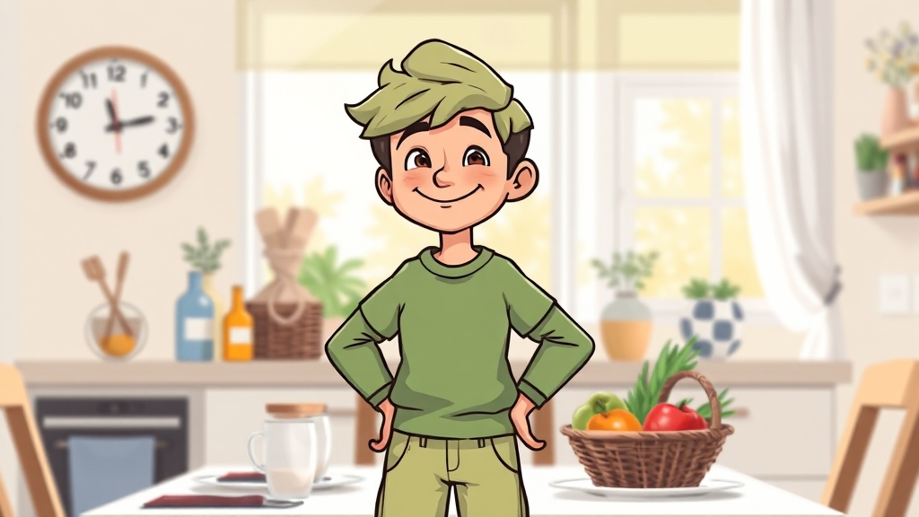 생활 습관 개선 방법 (cartoon 스타일)