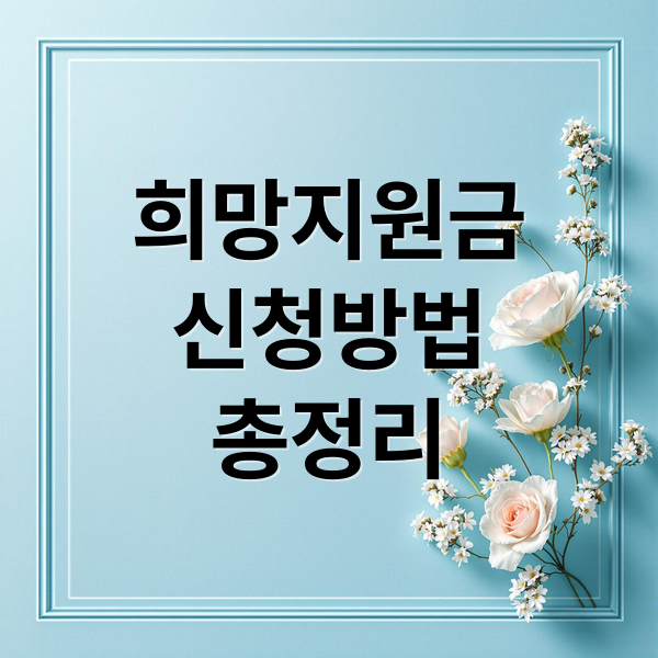 희망지원금
신청방법
총정리 (희망지원금 신청 방법 대상 금액)