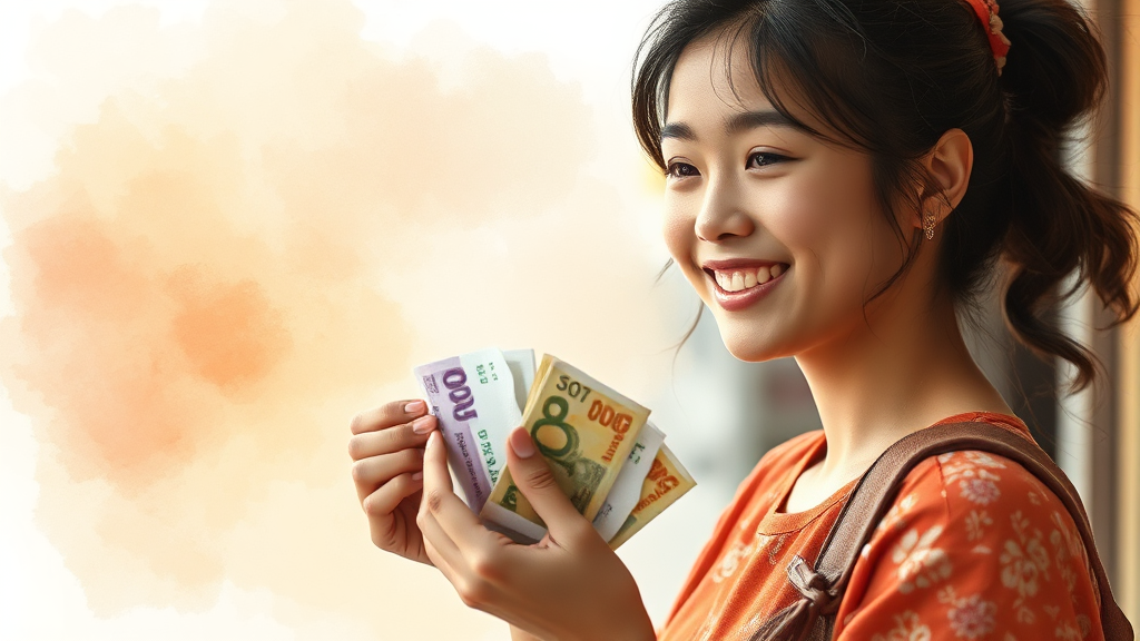 얼마를 어떻게 지원받나? (watercolor 스타일)