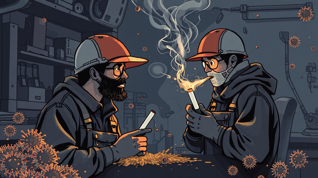 부비동암 원인 및 위험 요인 (illustration 스타일)