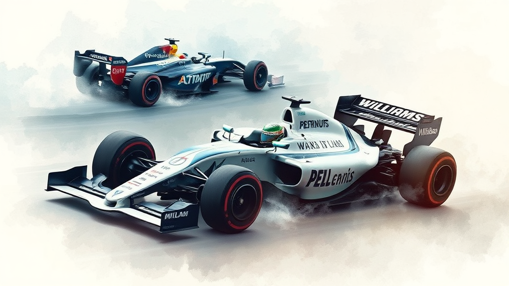 과거와 현재를 잇는 변화: 윌리엄스 팀의 역사와 향후 전망 (watercolor 스타일)