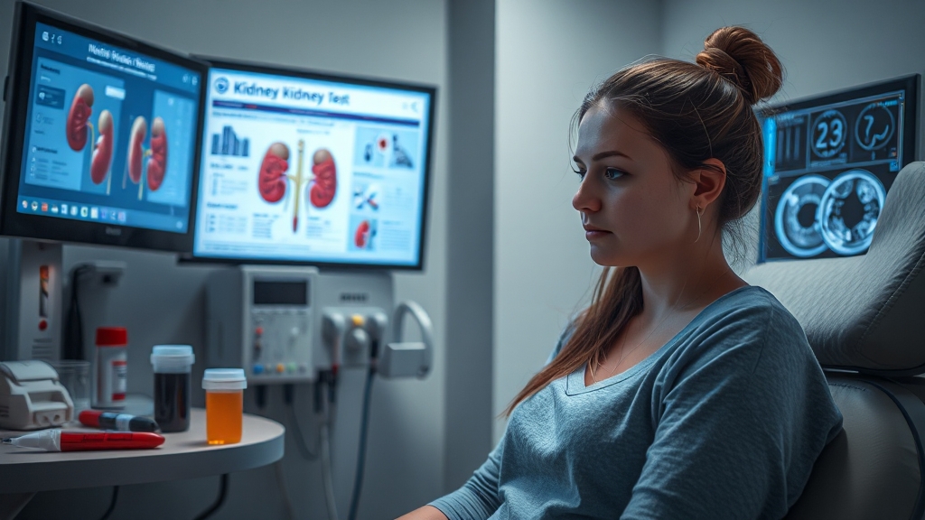 신부전증 진단 방법 (realistic 스타일)