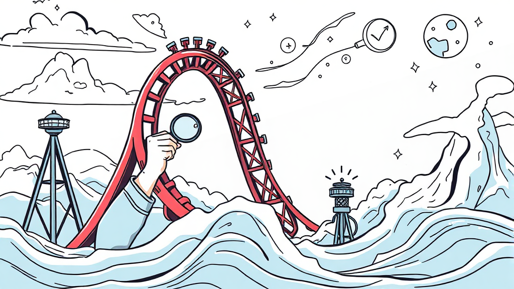 은 투자 시 주의사항: 변동성과 정보 부족 (illustration 스타일)