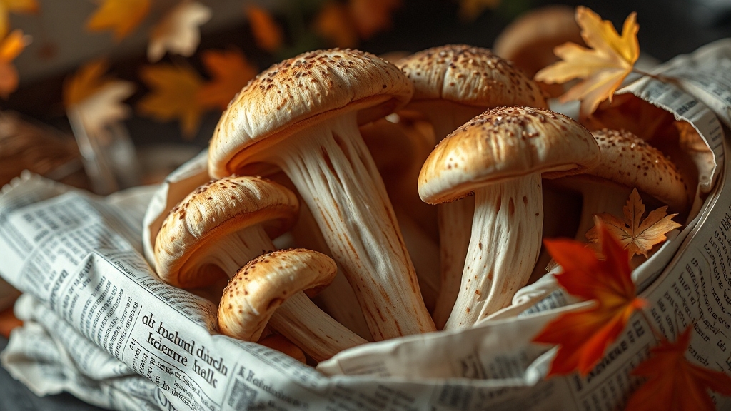 능이버섯 보관법 (realistic 스타일)