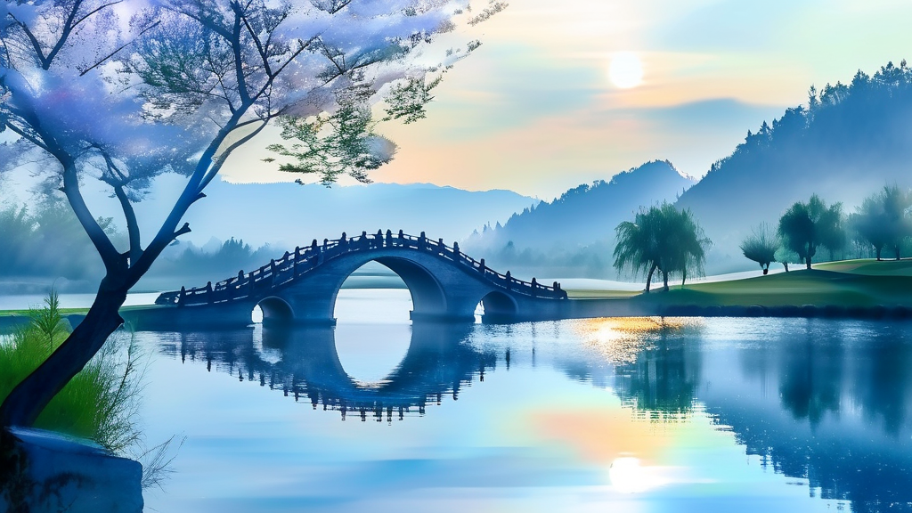 엘리체CC 코스별 특징 및 36홀 라운드 경험 (watercolor 스타일)