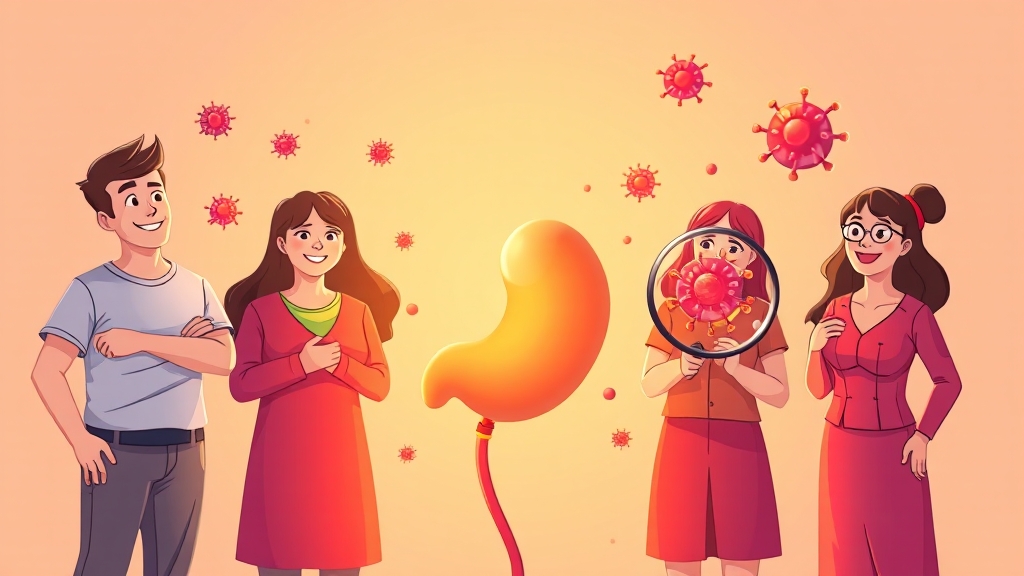 췌장암 위험 요인 및 예방 방법 (cartoon 스타일)