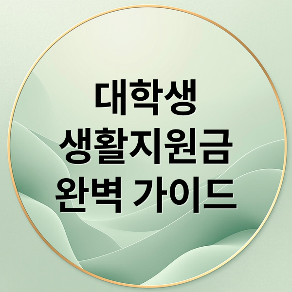 대학생
생활지원금
완벽 가이드 (대학생 생활지원금)