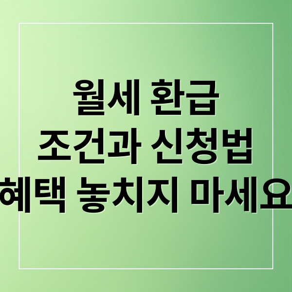 월세 환급
조건과 신청법
혜택 놓치지 마세요 (월세 환급제도 신청)