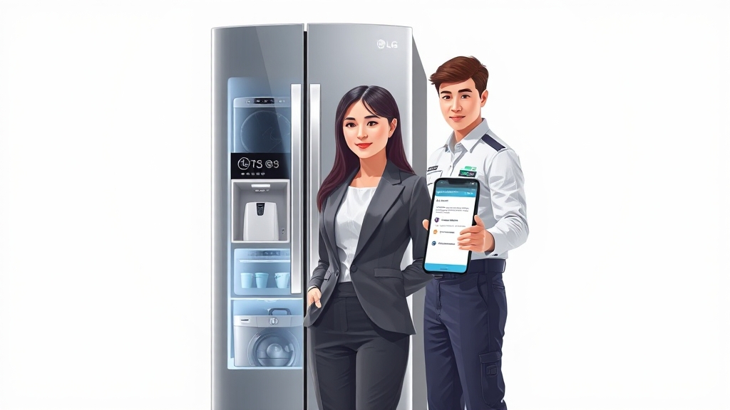 LG 냉장고 서비스 예약 방법 (illustration 스타일)