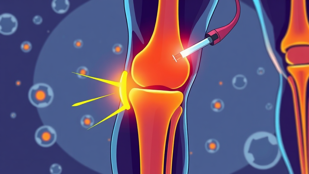줄기세포 주사 치료 과정 및 기대 효과 (cartoon 스타일)